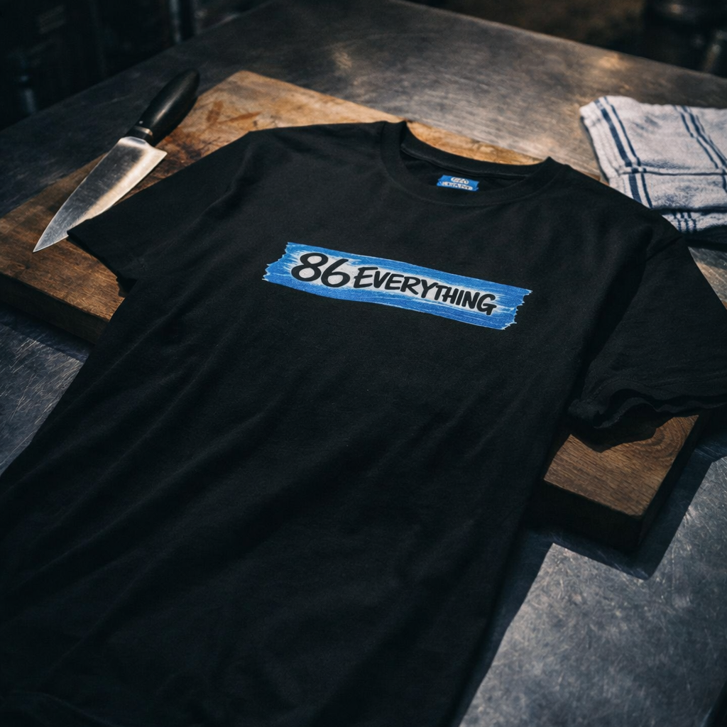 FIFO Collective 86 Everything blue tape logo streetwear t-shirt In black