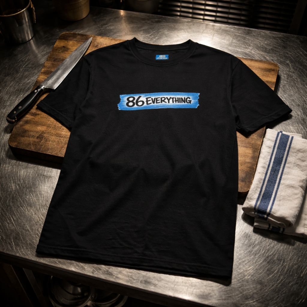 FIFO Collective 86 Everything blue tape logo streetwear t-shirt In black