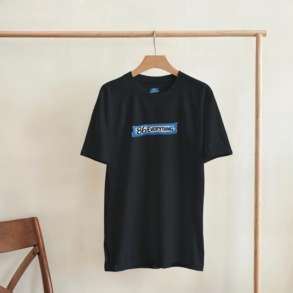 FIFO Collective 86 Everything blue tape logo streetwear t-shirt In black