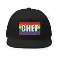 LGBTQ Chef embroidered pride flag cap front mock up