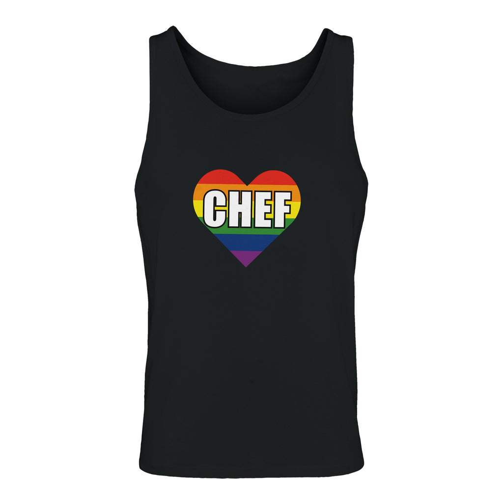 Chef Rainbow Heart Pride Tank Top front muck up