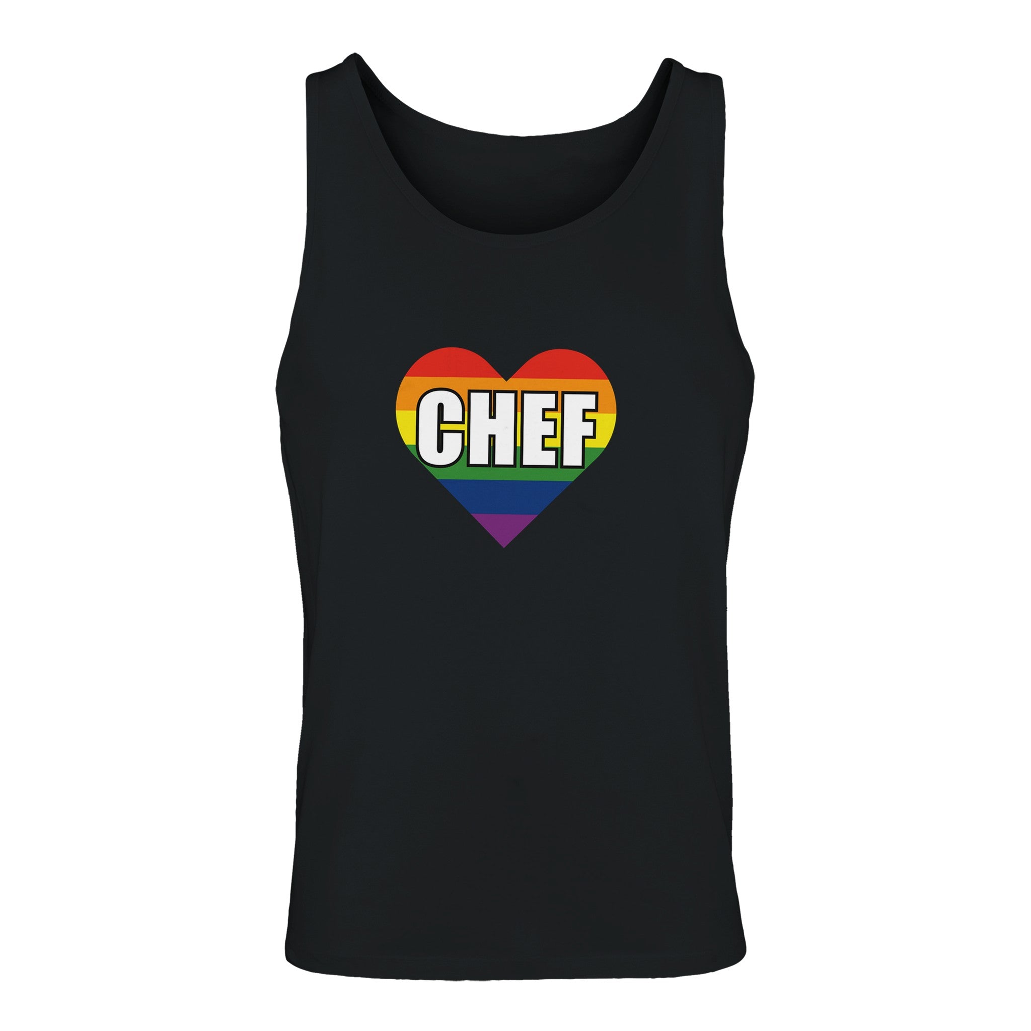 Chef Rainbow Heart Pride Tank Top front muck up