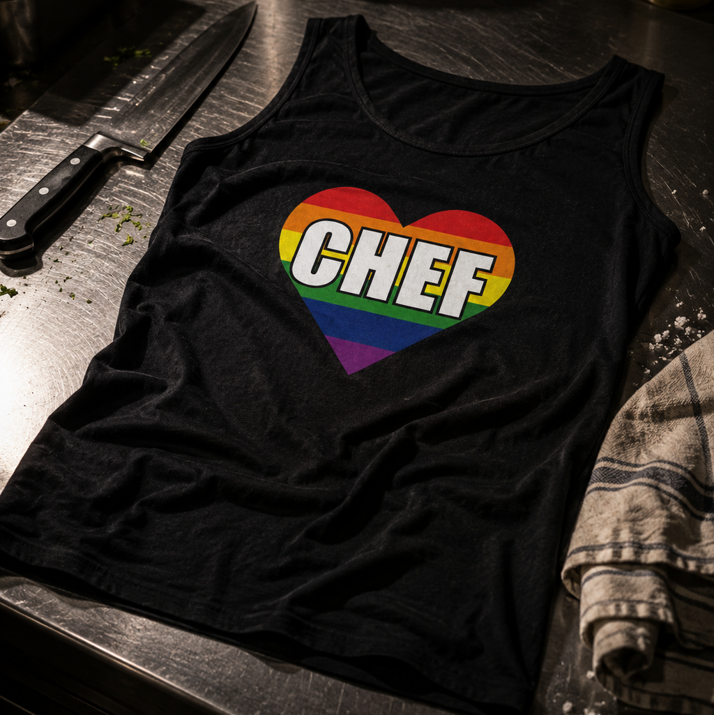 Chef Rainbow Heart Pride Tank Top