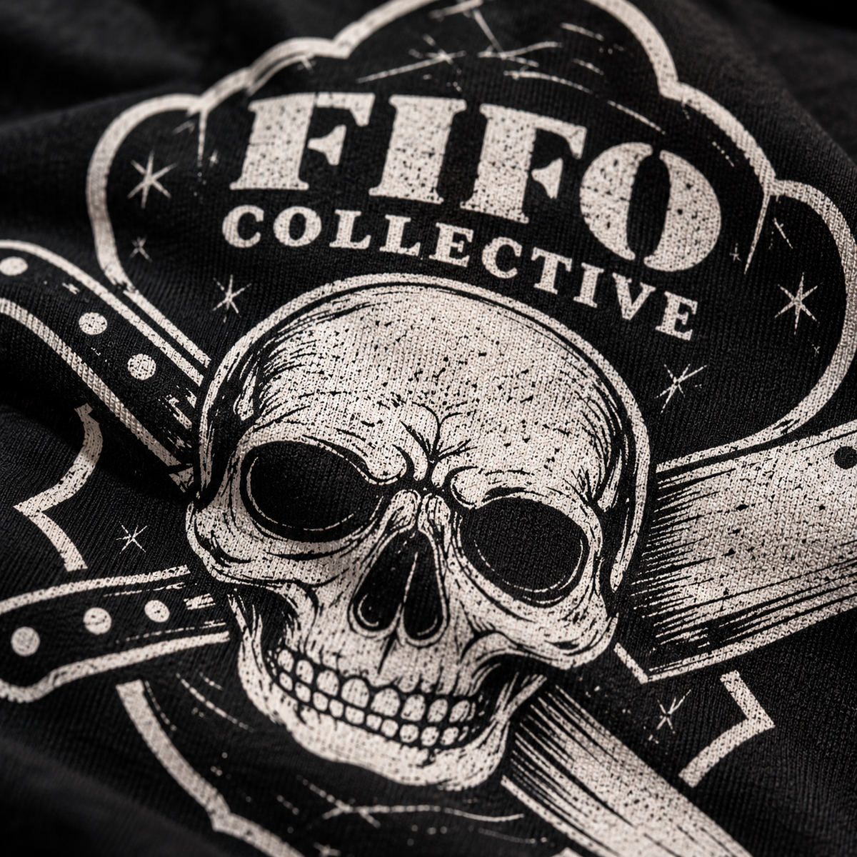 Skull Chef Knife Long Sleeve Heavyweight Tee