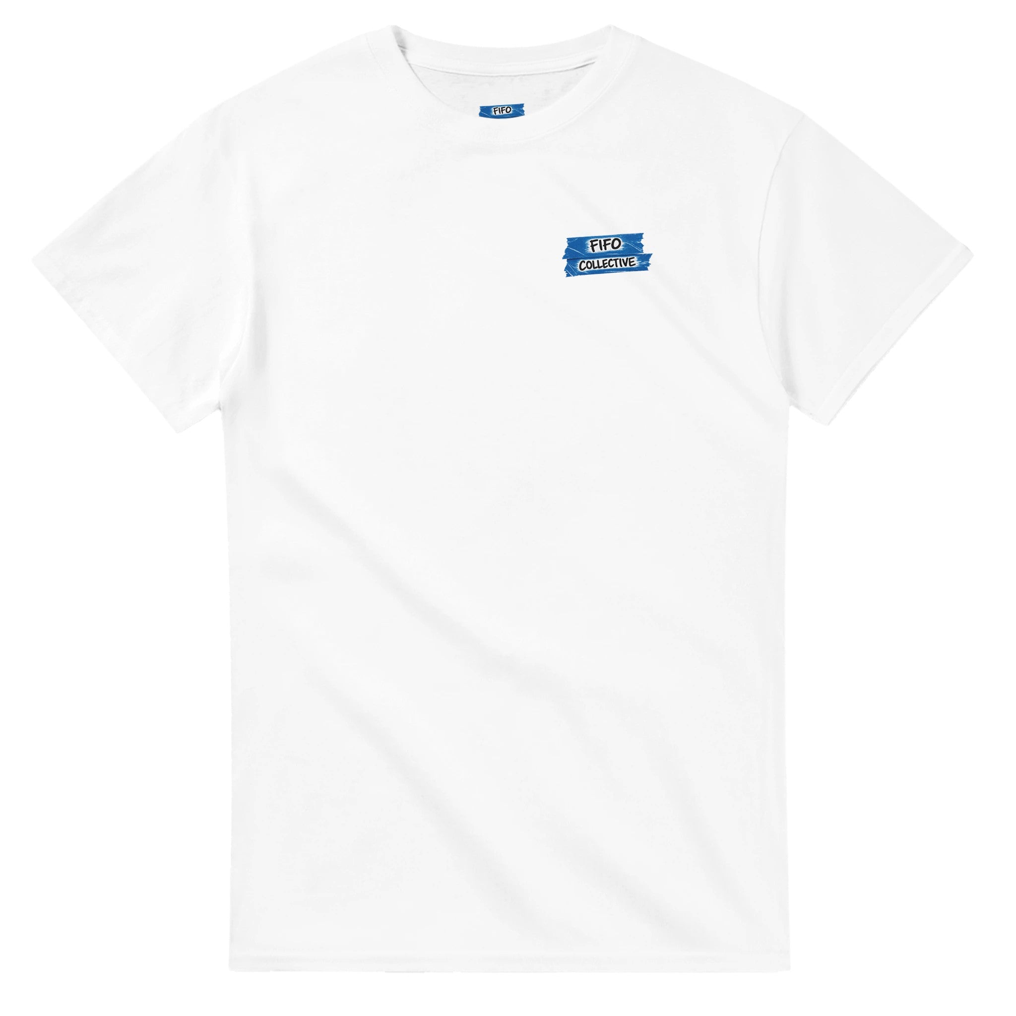 White t-shirt with FIFO Collective logo