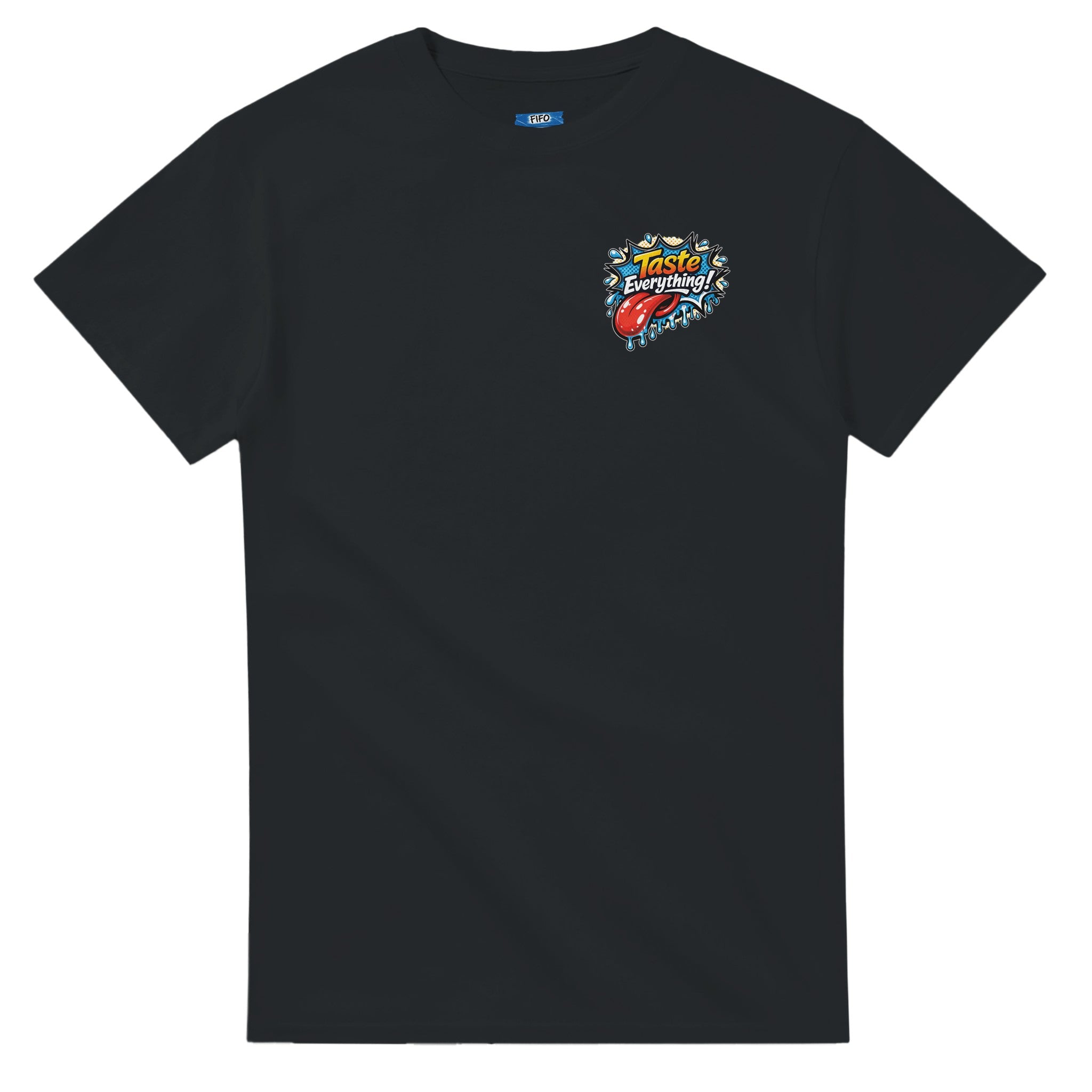 Taste everything pop art tongue chef graphic t shirt food art tee