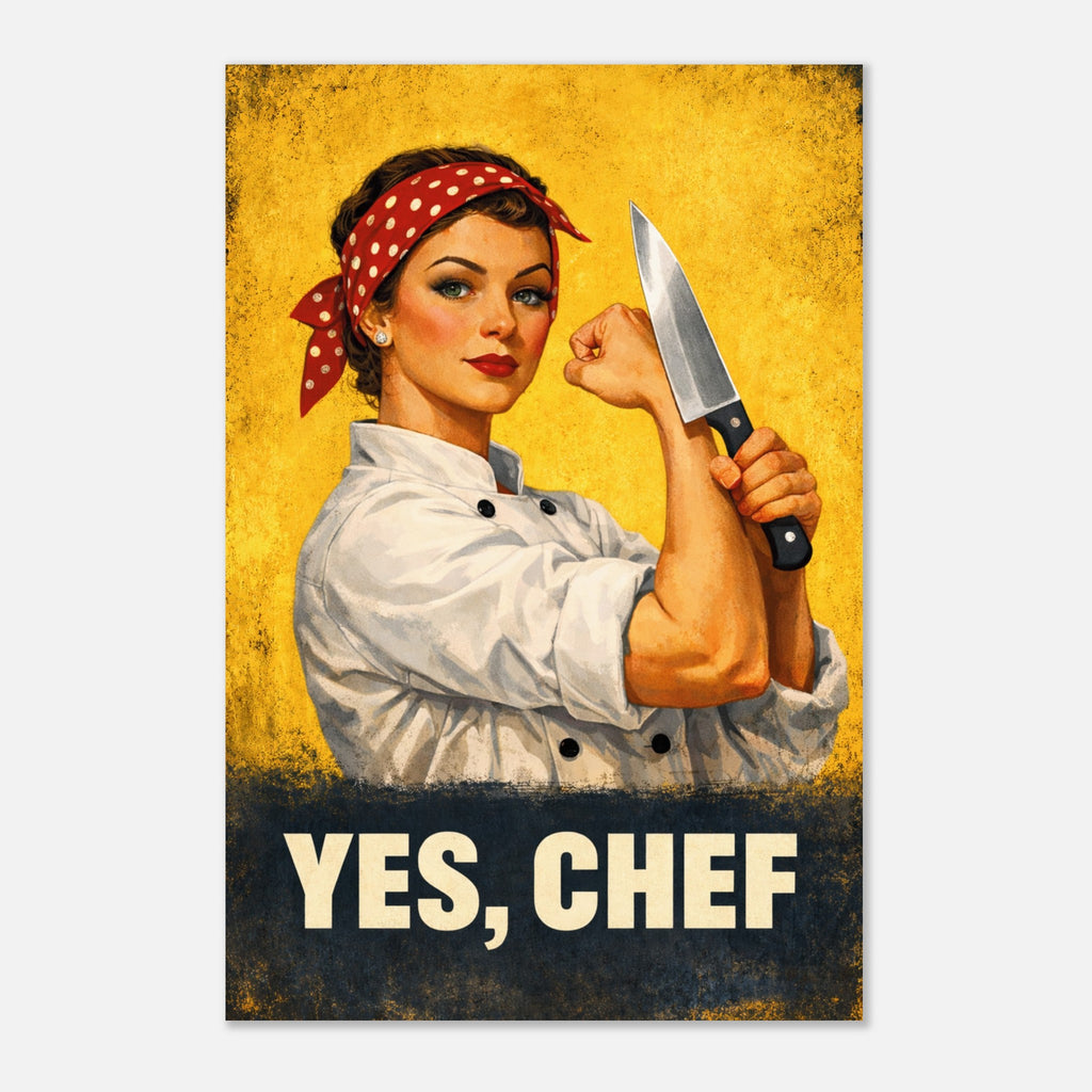 Yes Chef vintage style kitchen culture wall art 