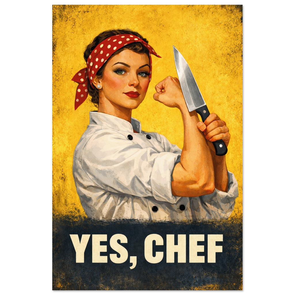 Yes Chef vintage style kitchen culture wall art 
