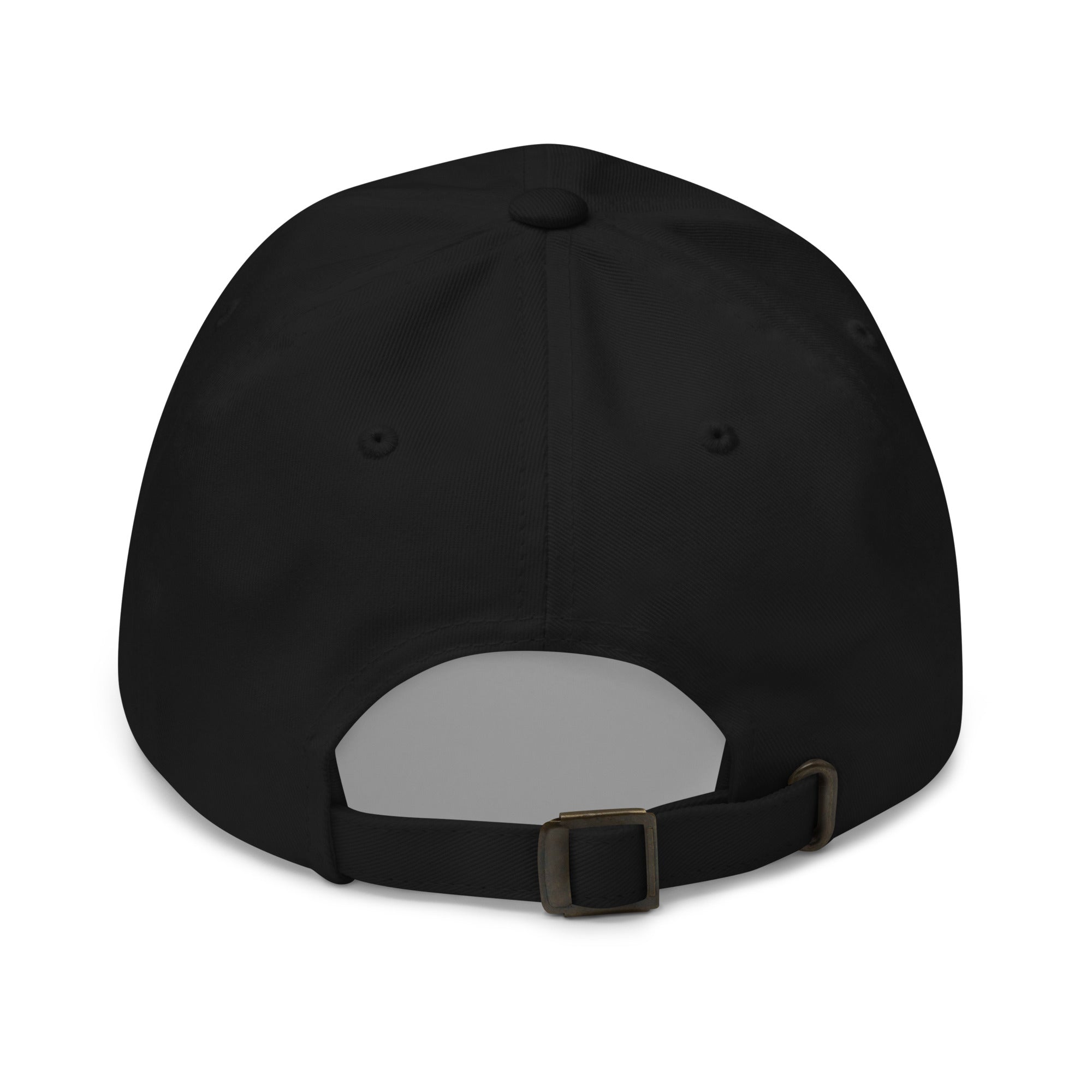 LGBTQ bartender dad hat bar bitch rainbow heart embroidered pride cap back view