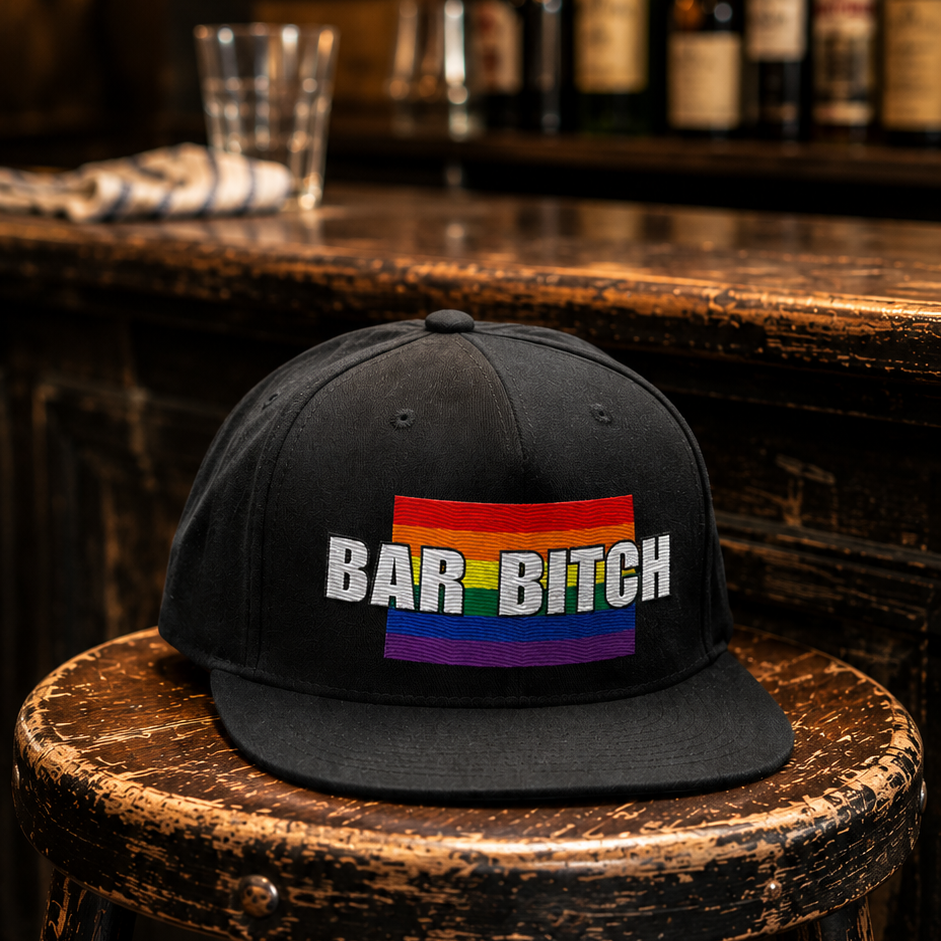 LGBTQ bartender dad hat bar bitch pride flag embroidered pride snapback cap 
