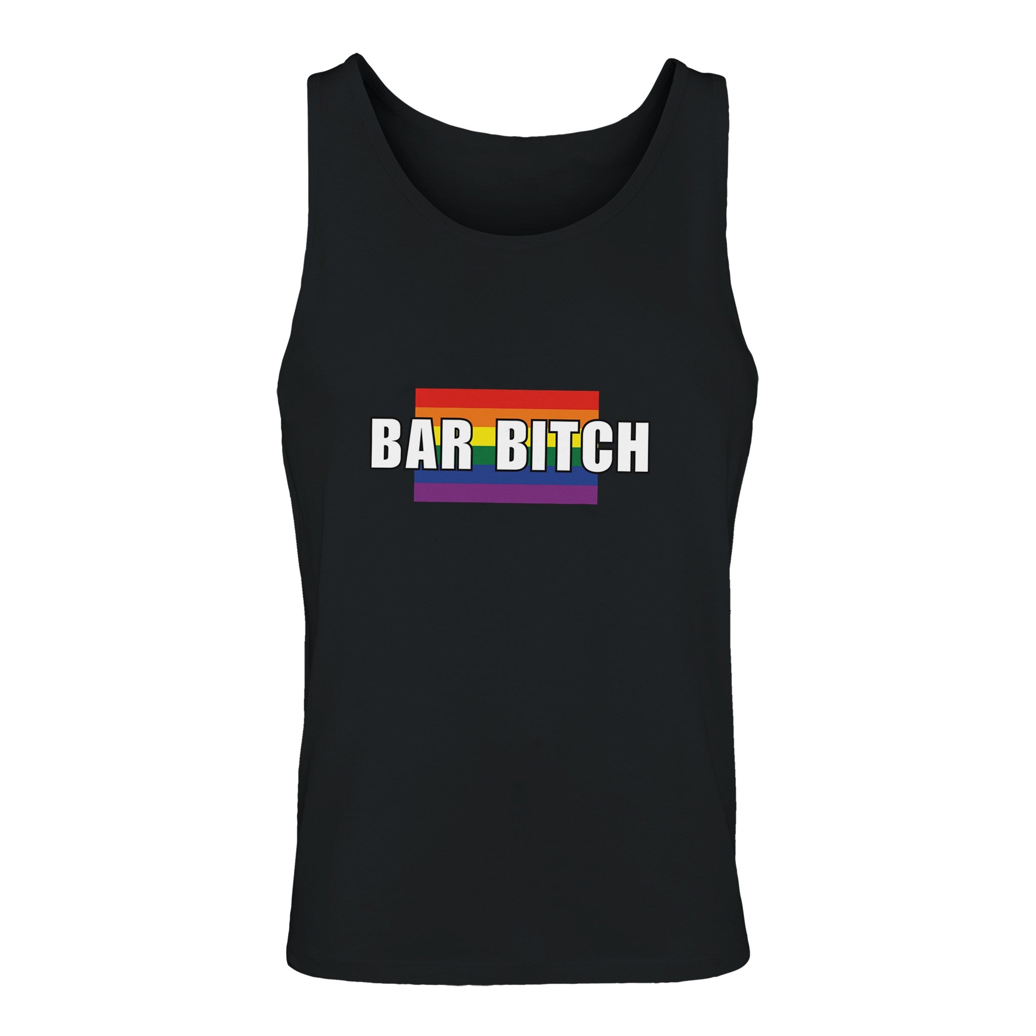 LGBTQ bar bitch pride flag tank top mock up
