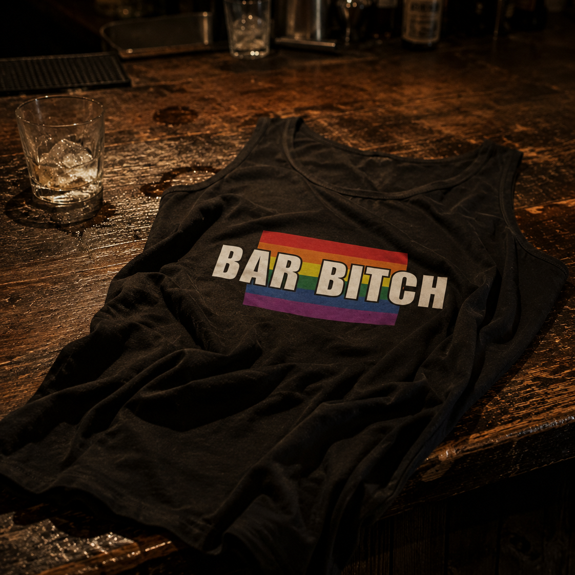 LGBTQ bar bitch pride flag tank top 