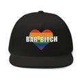 LGBTQ  snapback  bar bitch rainbow heart embroidered pride cap front view