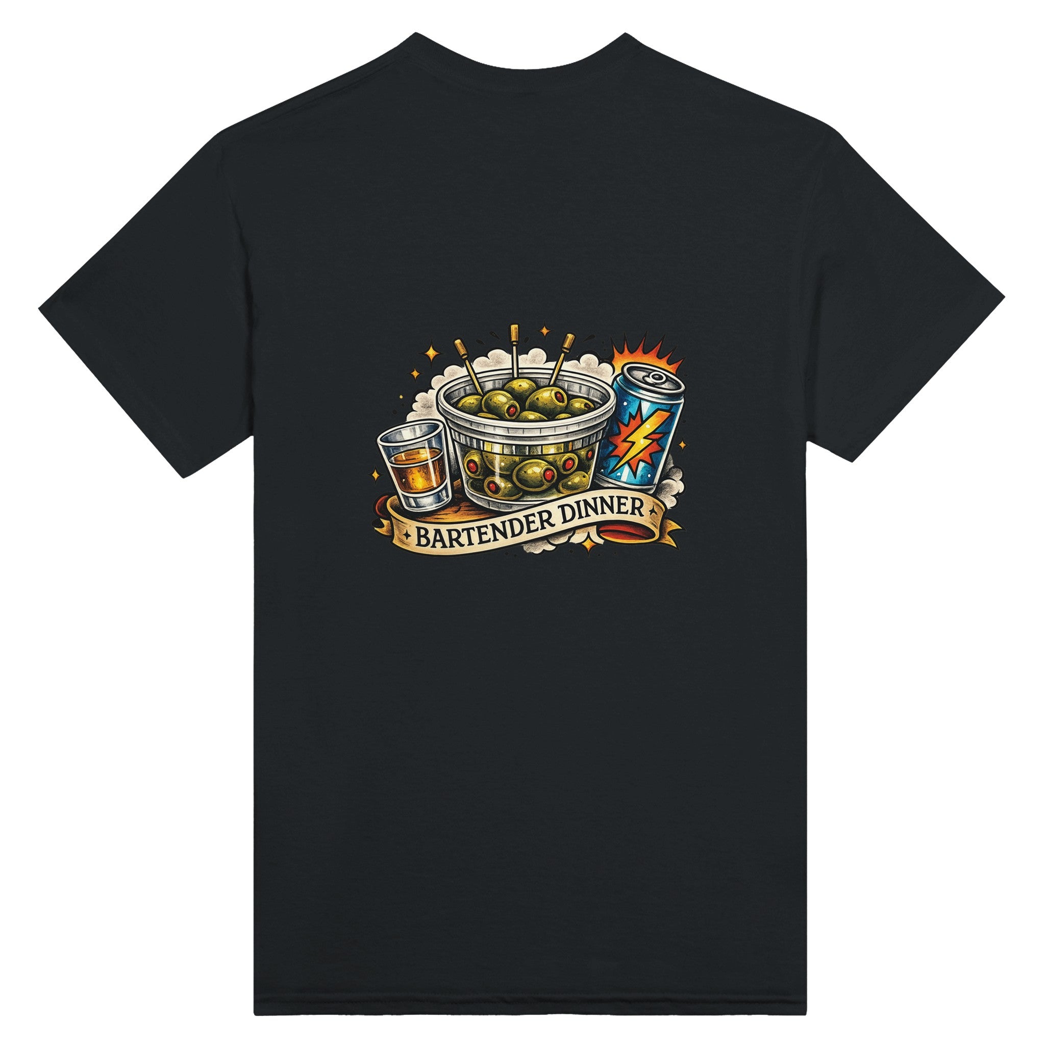 Funny bartender tattoo style shirt dinner themed bar staff t-shirt