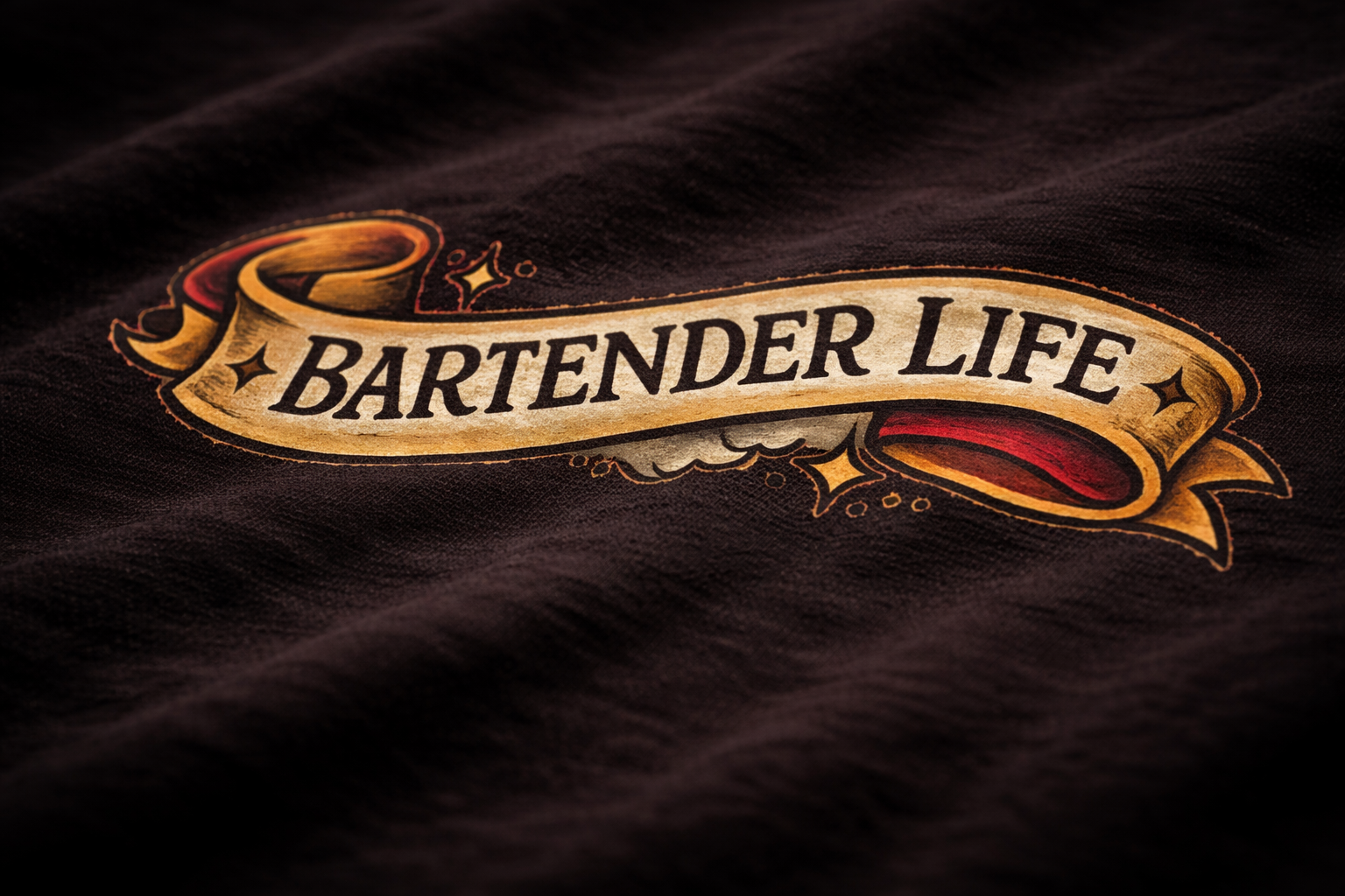 Funny bartender tattoo style shirt dinner themed bar staff t-shirt