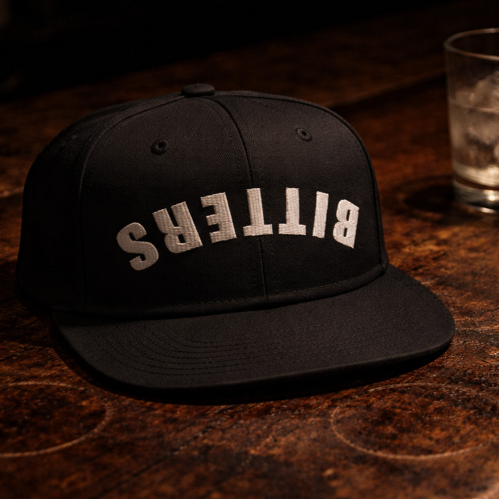 Bitters snapback hat bartender flat bill cocktail cap