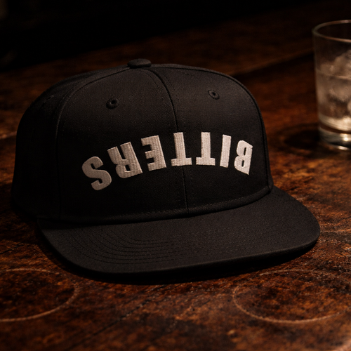 Bitters snapback hat bartender flat bill cocktail cap