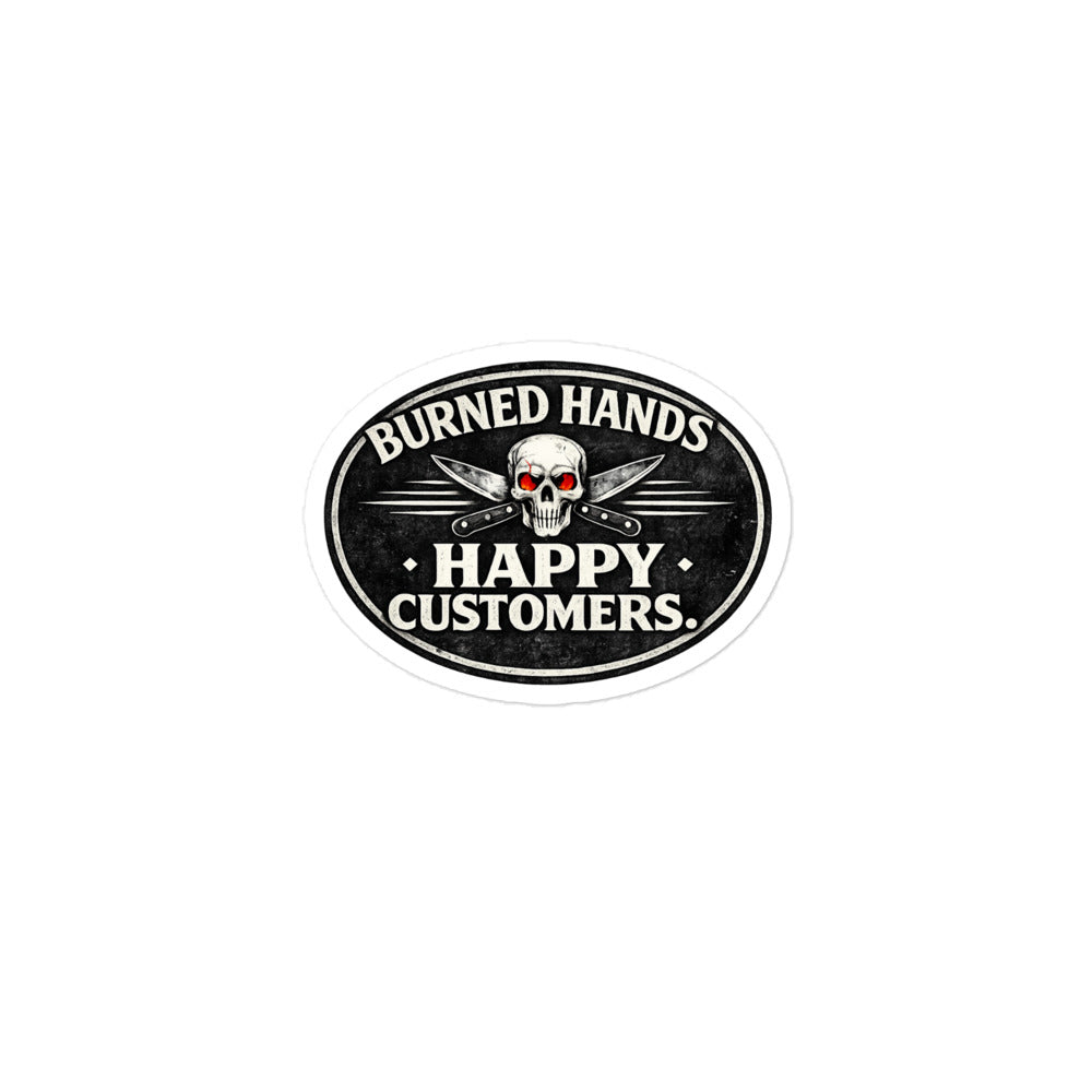 Burned Hands sticker for Chefs and Line Cooks