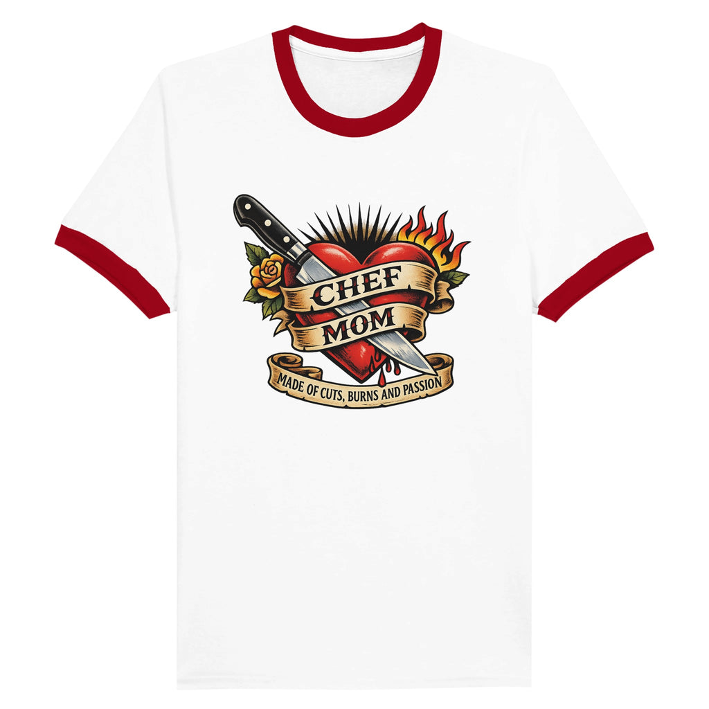 Chef mom ringer t shirt made of cuts burns passion vintage kitchen tee