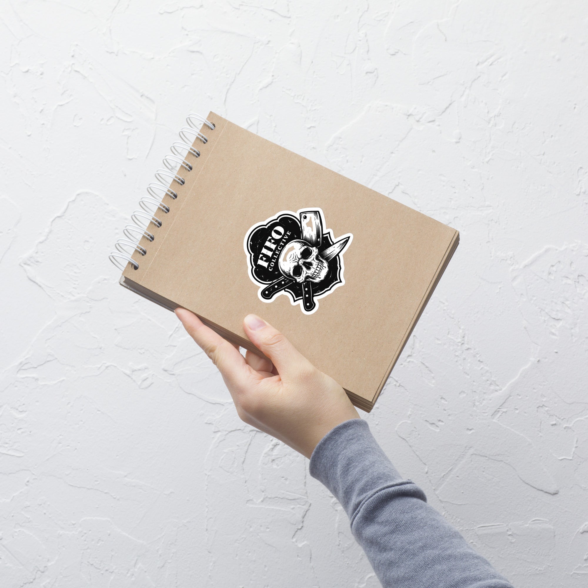 Chef skull sticker knife logo vinyl decal FIFO kitchen culture sticker