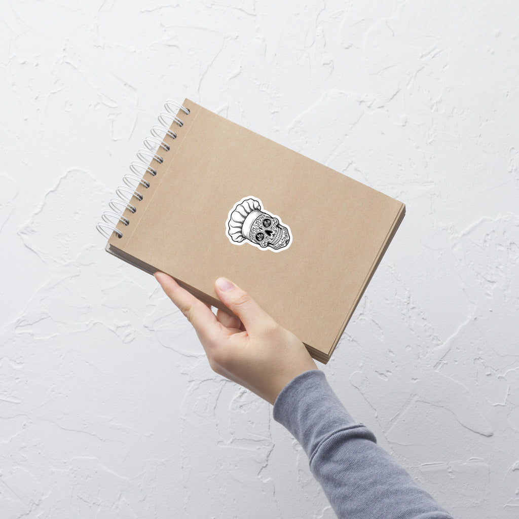 Calavera chef sticker on notepad waterproof vinyl decal