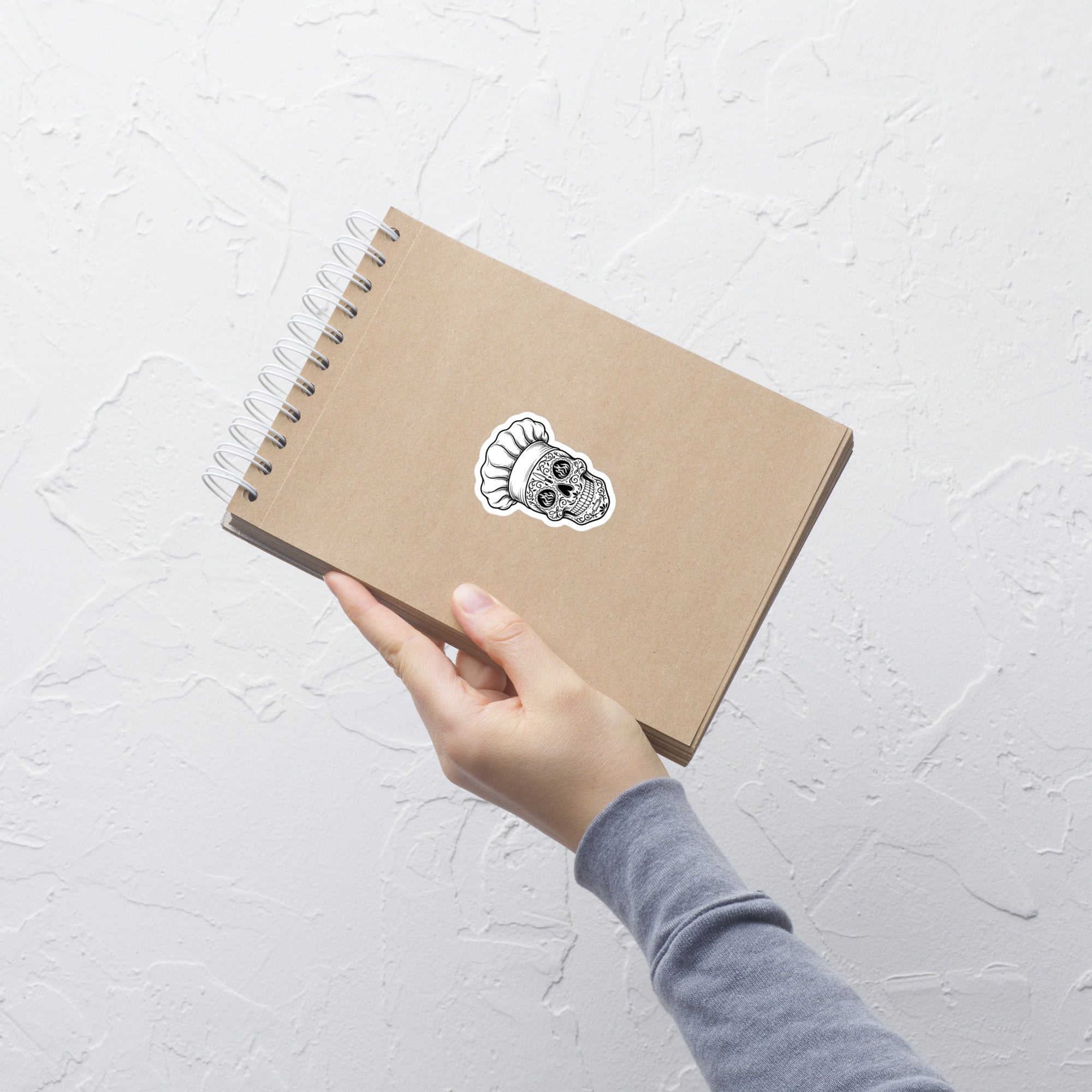 Calavera chef sticker on notepad waterproof vinyl decal