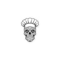 Skull chef sticker detail durable vinyl kitchen use