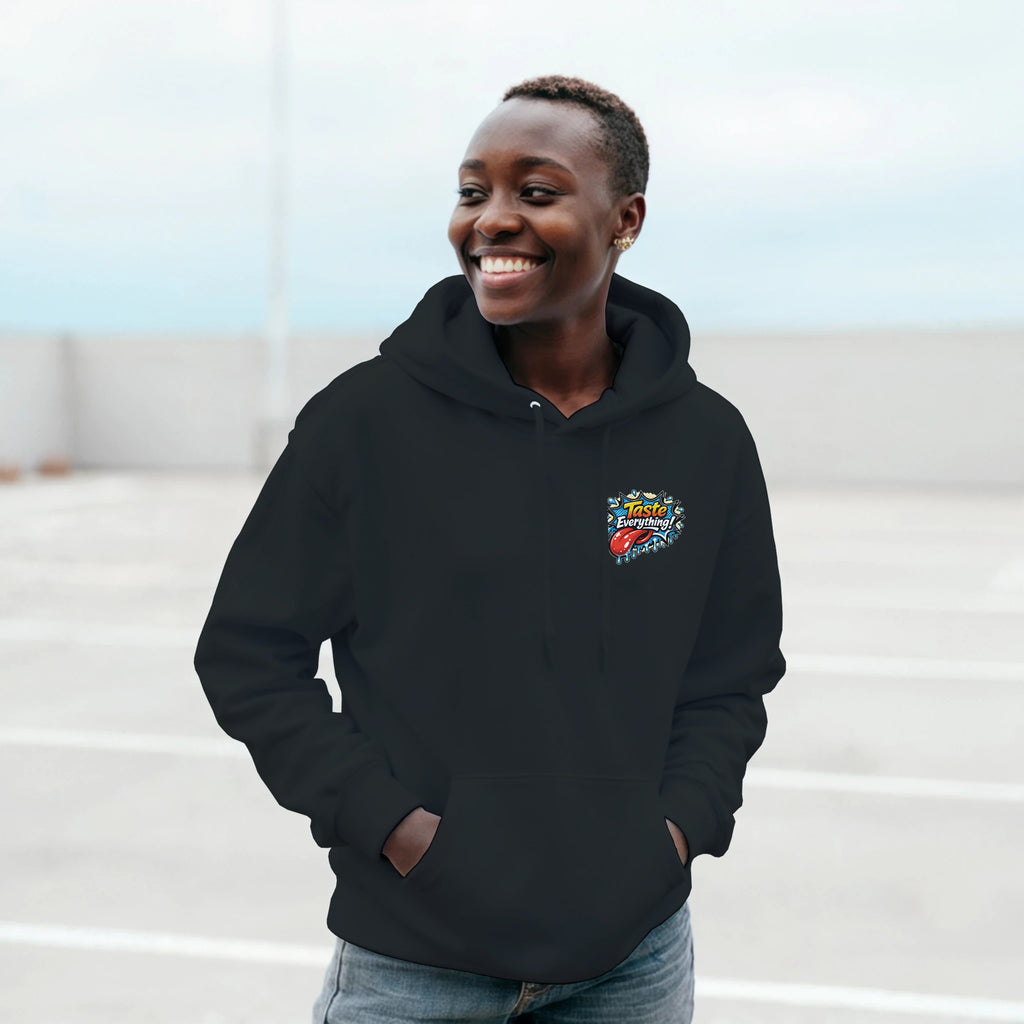 Taste everything pop art tongue chef graphic hoodie food art streetwear pullover