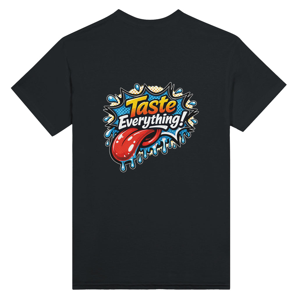 Taste everything pop art tongue chef graphic t shirt food art tee