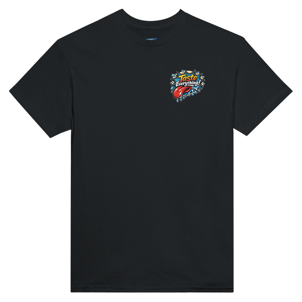 Taste everything pop art tongue chef graphic t shirt food art tee