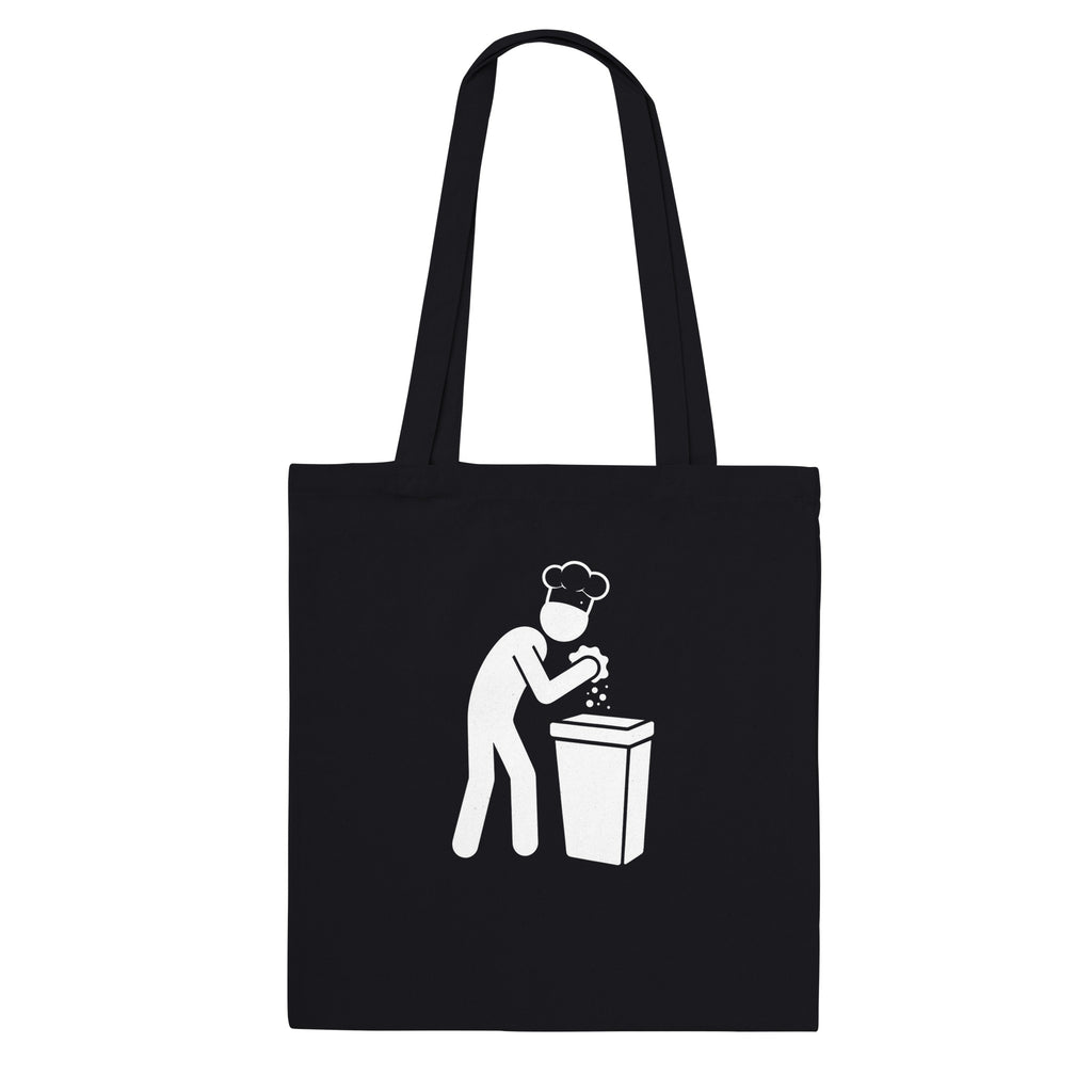 Chef trash icon tote bag kitchen culture BOH humor cotton tote FIFO Collective