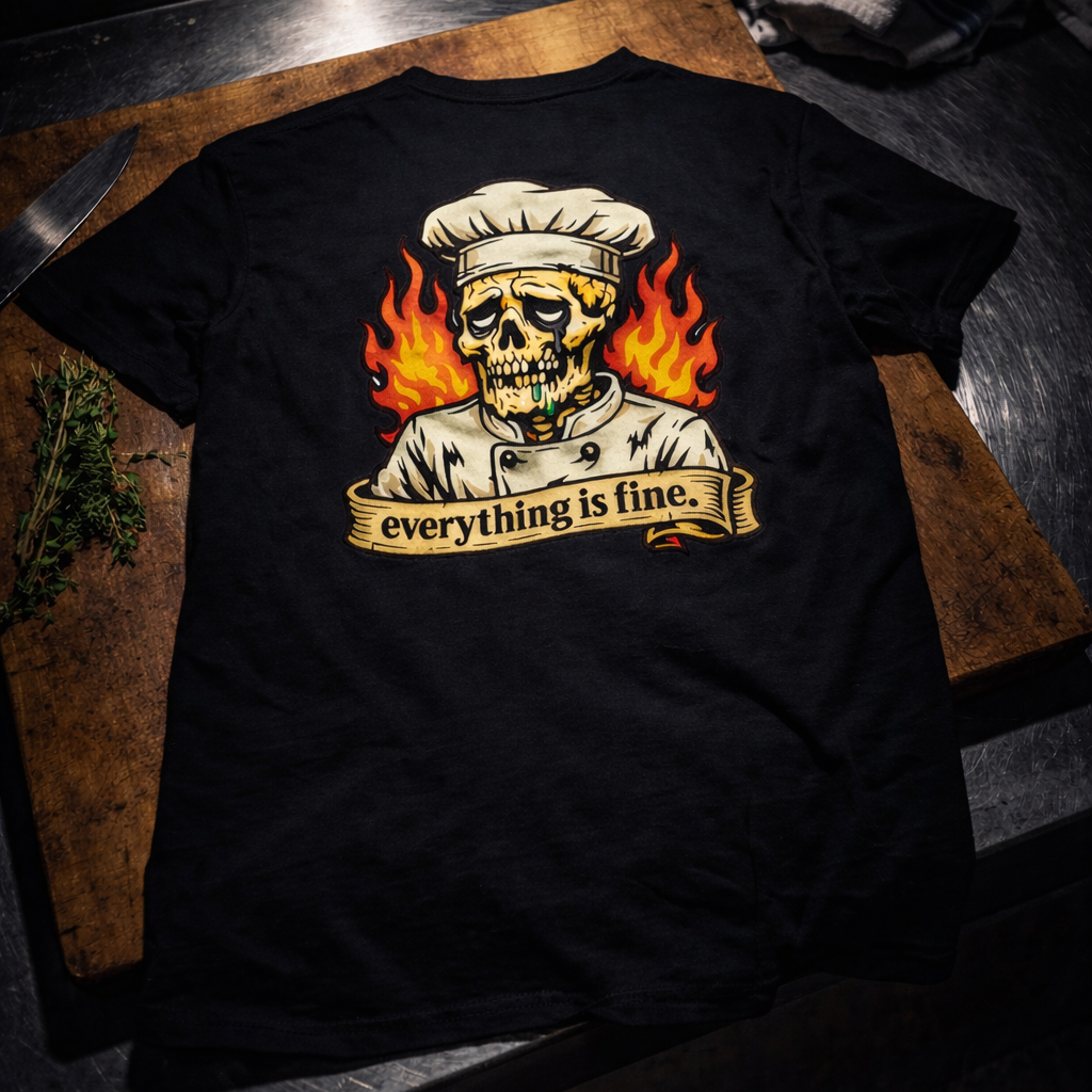 Everything is fine tattoo style shirt sarcastic graphic tee meme design