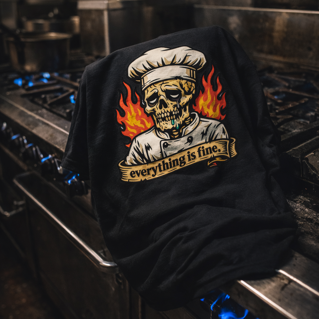 Everything is fine tattoo style shirt sarcastic graphic tee meme design