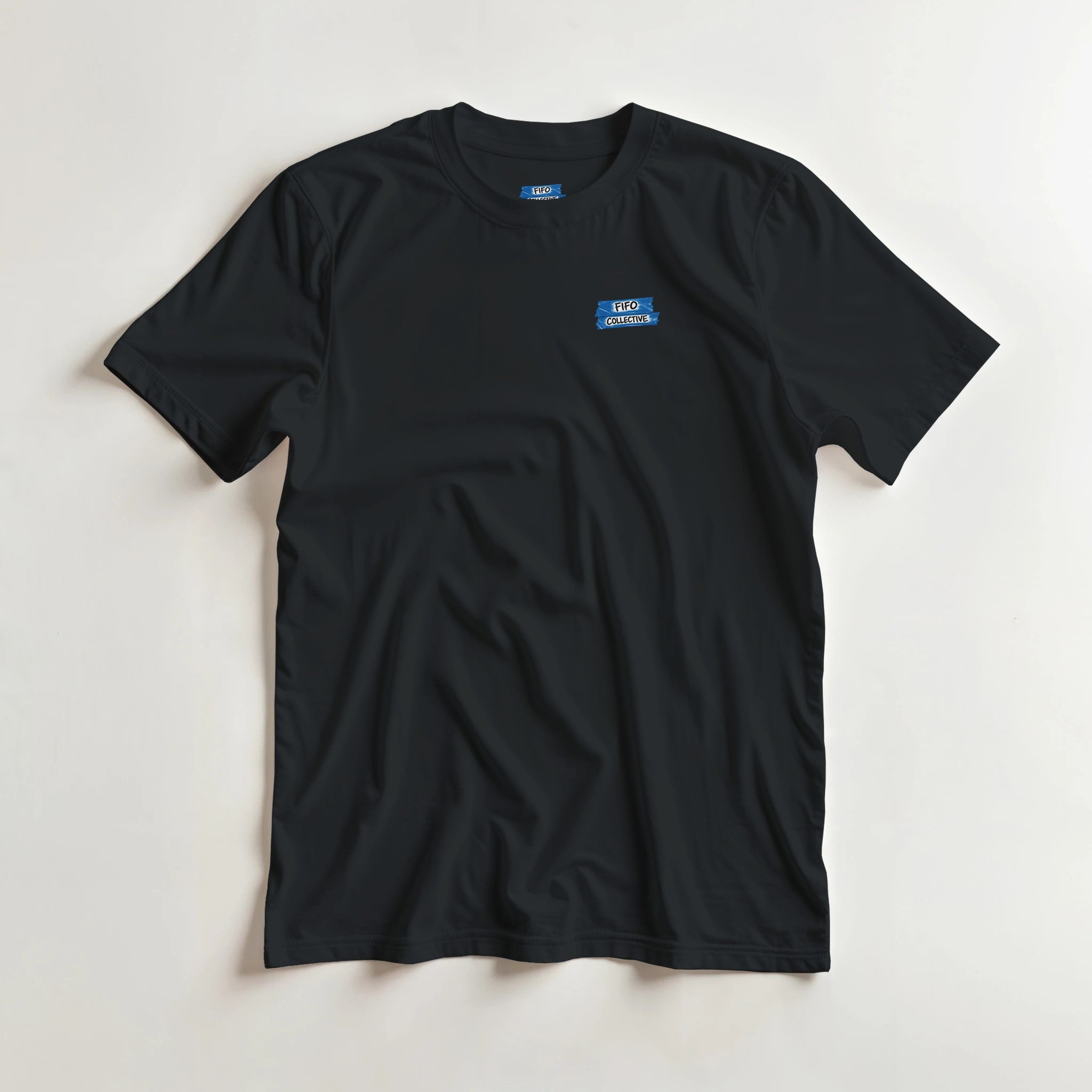 FIFO Collective logo t shirt blue tape graphic streetwear tee