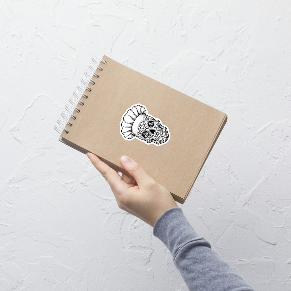 Calavera chef sticker on pad waterproof vinyl decal