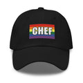 LGBTQ Chef embroidered pride flag dad cap front mock up