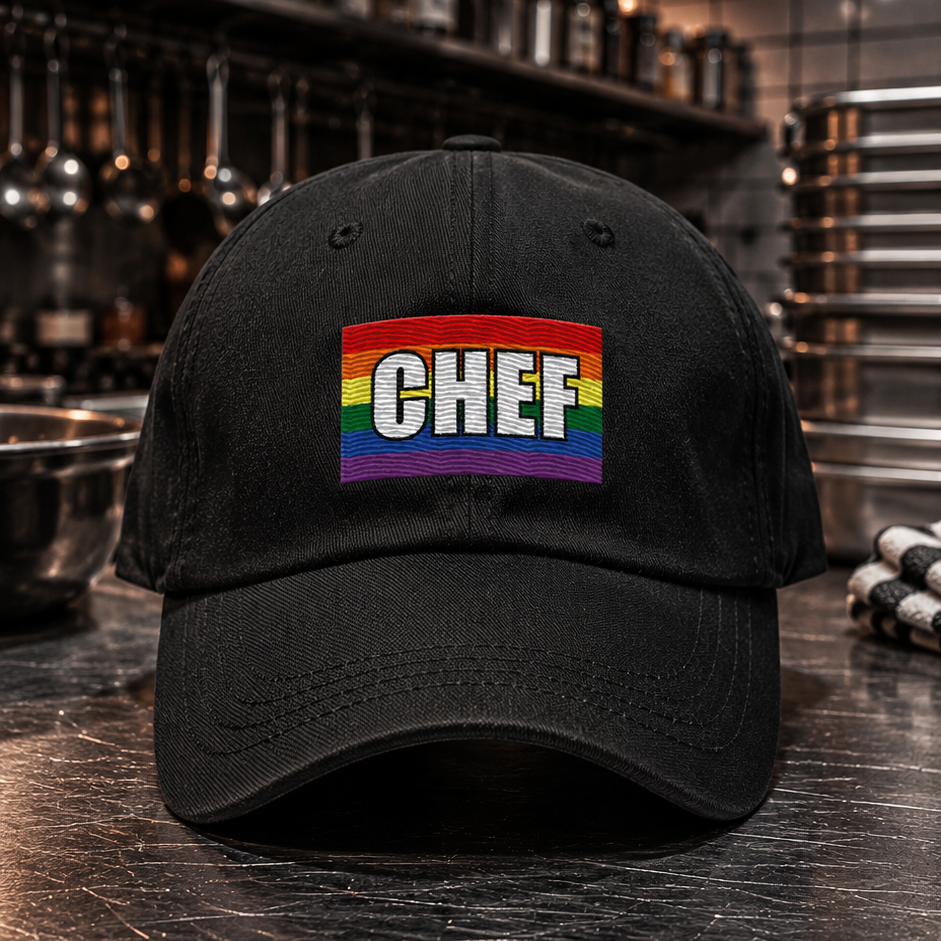 LGBTQ Chef embroidered pride flag dad cap