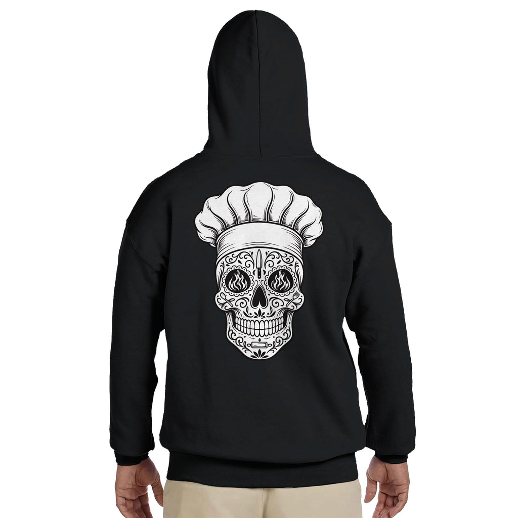 Chef streetwear hoodie fit back view