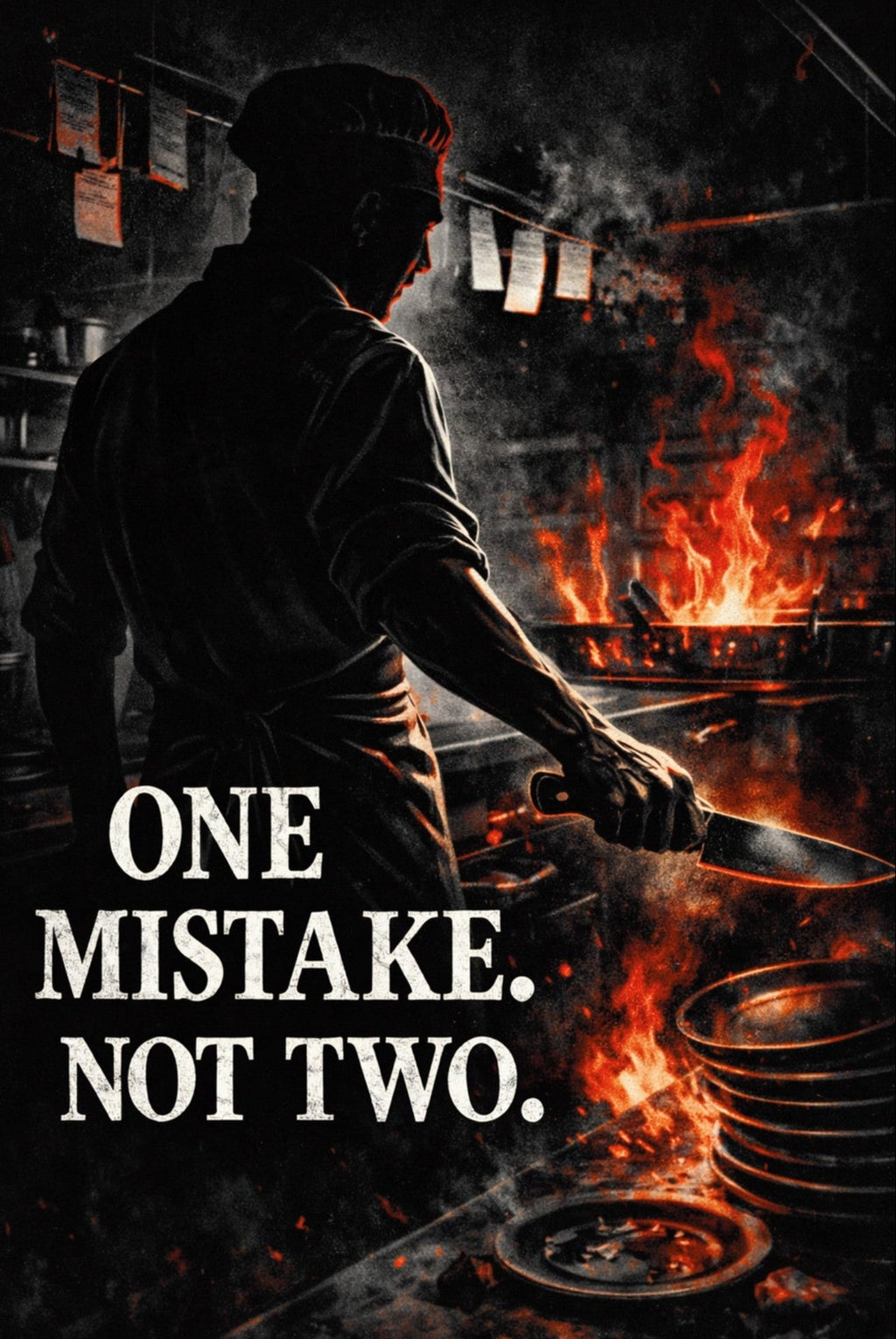 One mistake not two chef kitchen wall art line cook poster