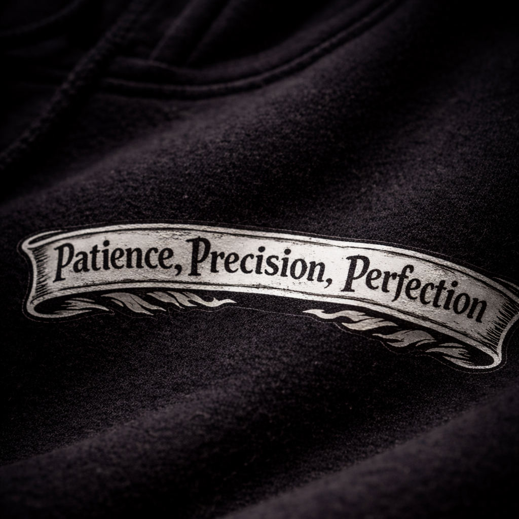 Chef skull hoodie patience precision perfection kitchen streetwear pullover
