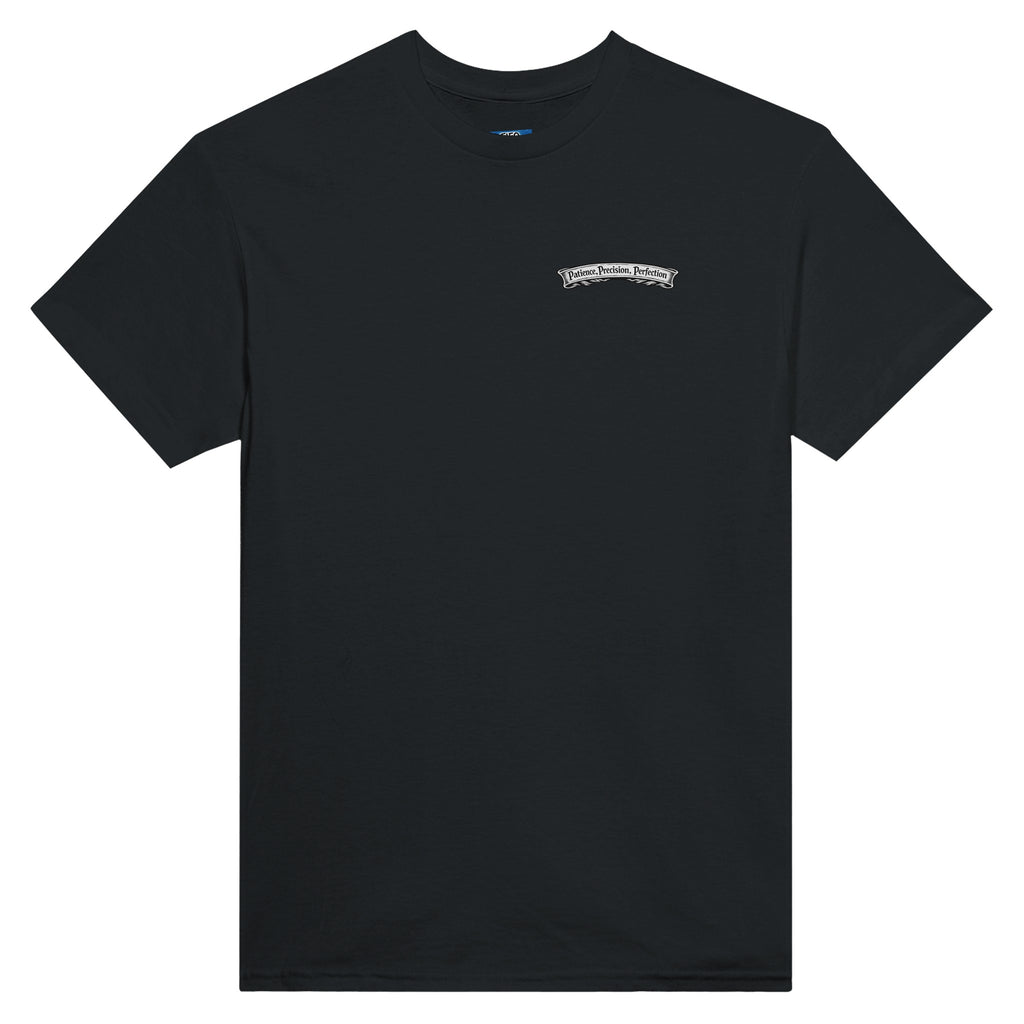 Chef skull t shirt patience precision perfection kitchen graphic tee