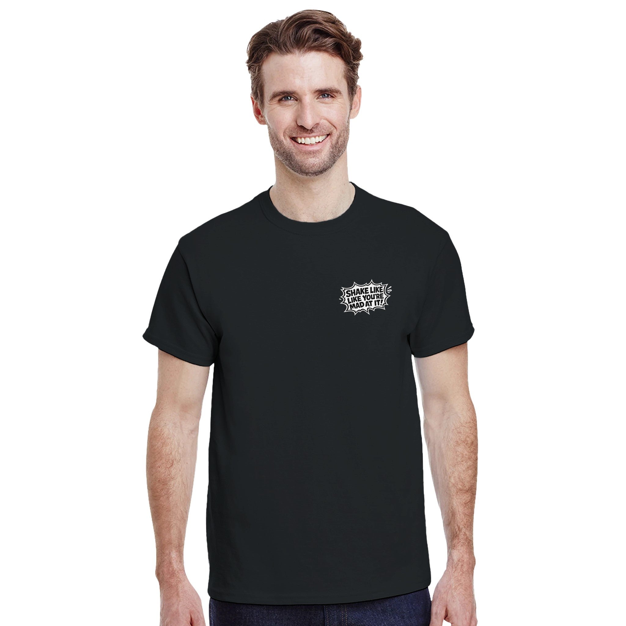 Funny bartender t-shirt shake it like you’re mad at it cocktail shirt