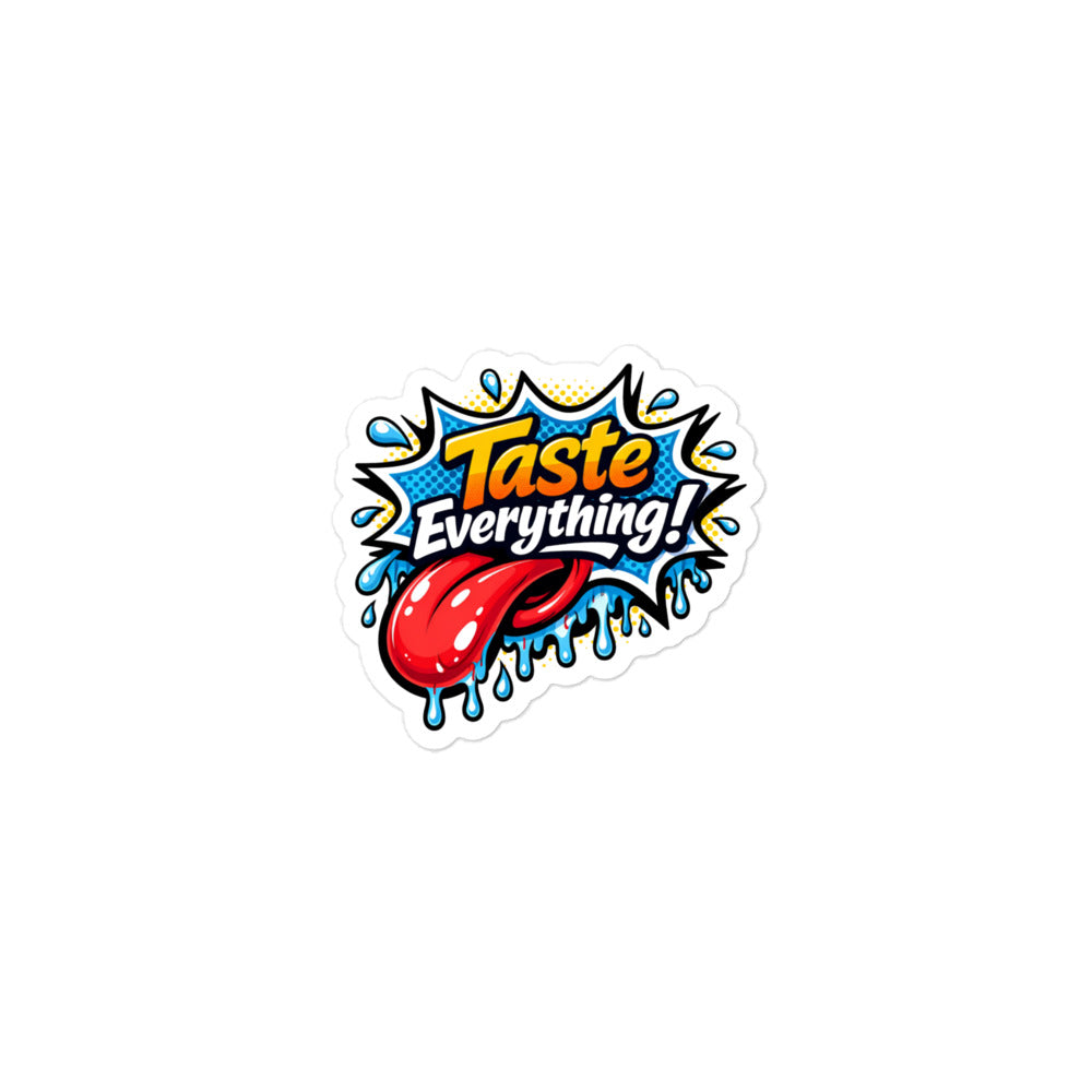 Taste everything chef sticker kitchen culture vinyl decal funny culinary quote