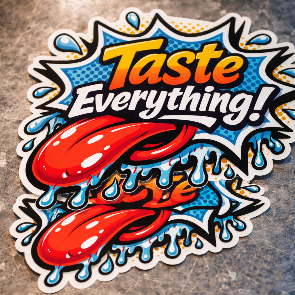 Taste everything chef sticker kitchen culture vinyl decal funny culinary quote