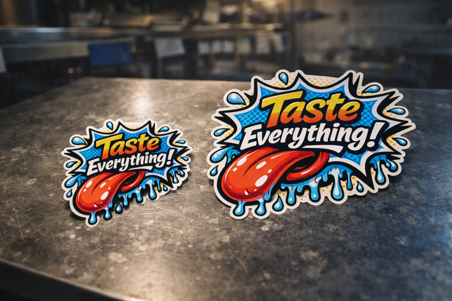 Taste everything chef sticker kitchen culture vinyl decal funny culinary quote