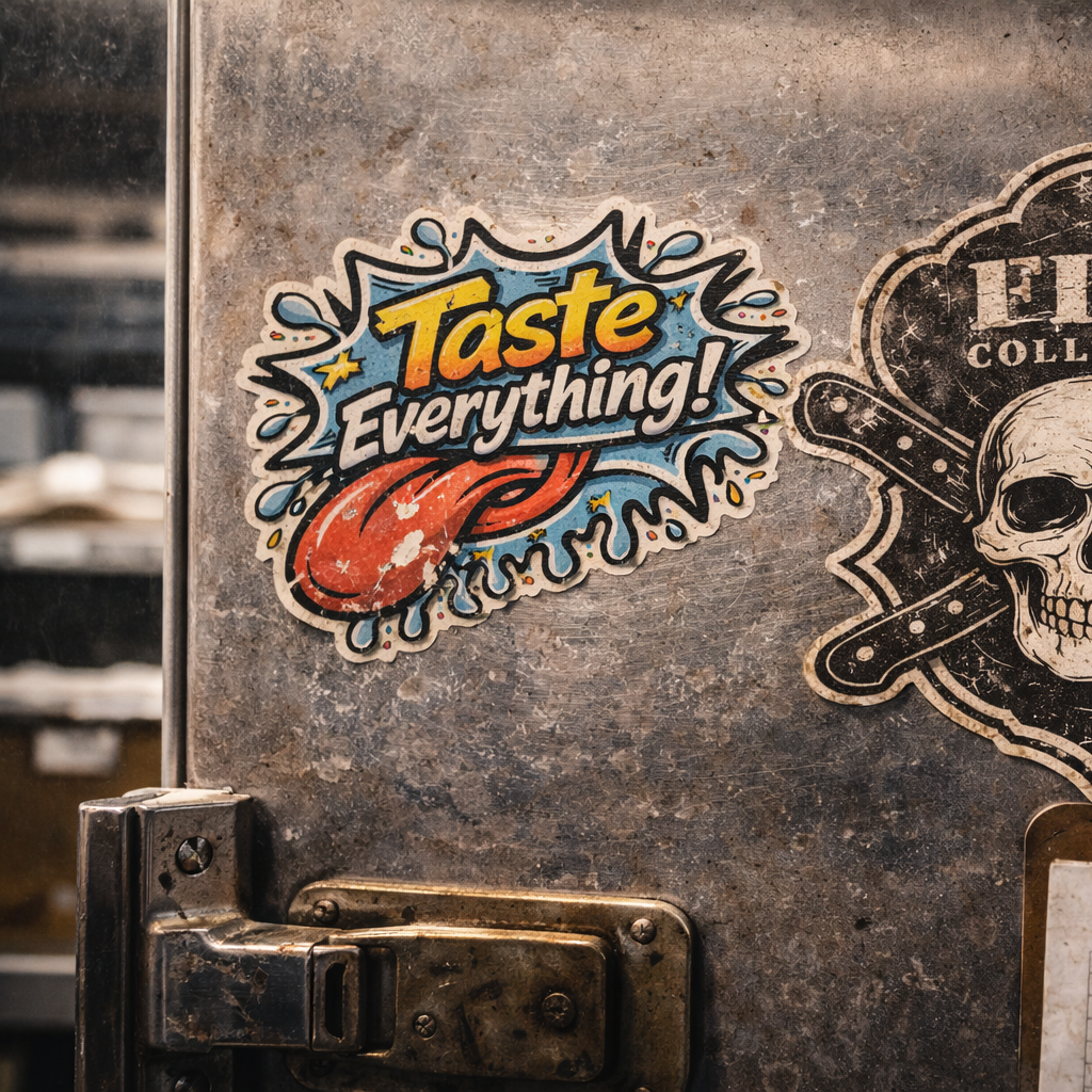 Taste everything chef sticker kitchen culture vinyl decal funny culinary quote