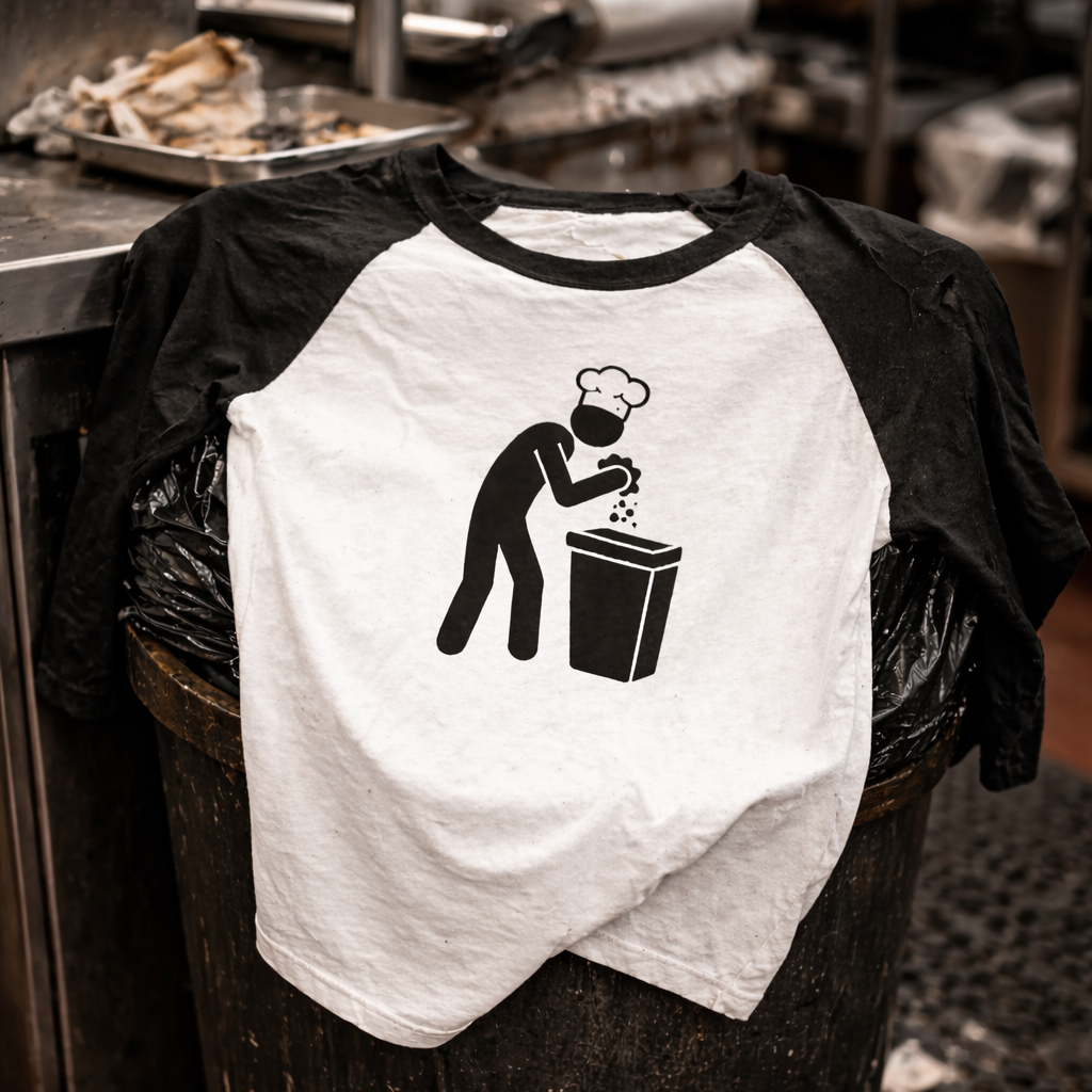 We eat standing up raglan shirt BOH kitchen life 3/4 sleeve restaurant worker tee FIFO Collective
